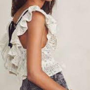 Free People Ella Ruffle Cami in Ovary/S